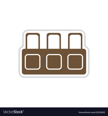 Paper sticker on white background tribune judge vector image Paper sticker on white background tribune judge vector image