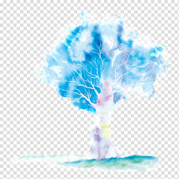 Paper Tree Watercolor painting Illustration, Watercolor tree transparent background PNG clipart