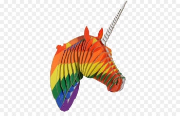 Paper Unicorn cardboard Rainbow flag - unicorn 