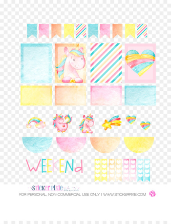 Paper Unicorn Sticker Label - unicorn 