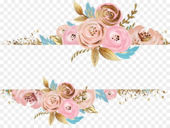 Paper Watercolor painting Flower Gold - Watercolor painting gold lace column 