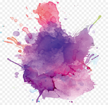 Paper Watercolor painting Ink - Purple ink watercolor 