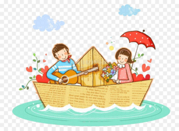 Paper Watercraft Cartoon Significant other - Valentine's Day Paper Watercraft Cartoon Significant other - Valentine's Day