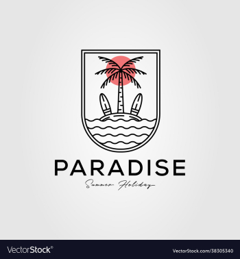 paradise palm tree island logo design paradise palm tree island logo design