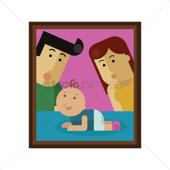 Parent with a baby portrait Parent with a baby portrait