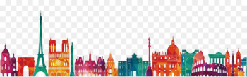 Paris Shanghai Graphic design Silhouette - Color Paris Silhouette 