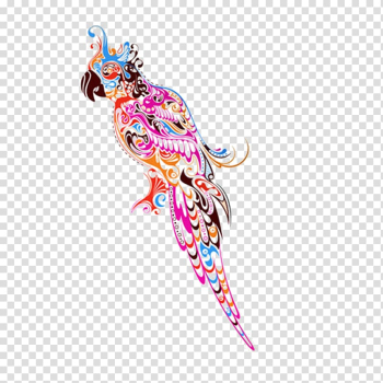 Parrot Bird Budgerigar Illustration, Colored parrot transparent background PNG clipart