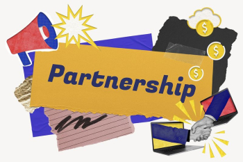 Partnership word typography, colorful business | Free Photo - rawpixel Partnership word typography, colorful business | Free Photo - rawpixel