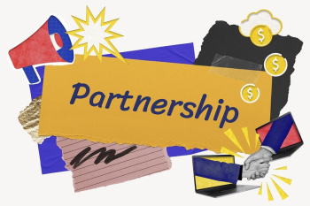 Partnership word typography, colorful business | Free Photo - rawpixel Partnership word typography, colorful business | Free Photo - rawpixel