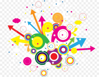 Party Euclidean vector Clip art - Abstract colored circles arrow pattern 