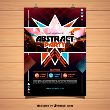 Party poster template with abstract design
