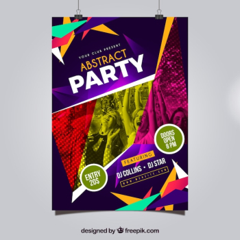 Party poster template with abstract style