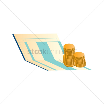 Pass book with coins Pass book with coins