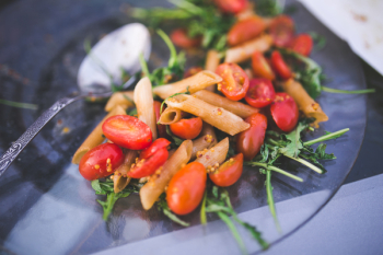 Pasta penne with tomato and rucola Pasta penne with tomato and rucola