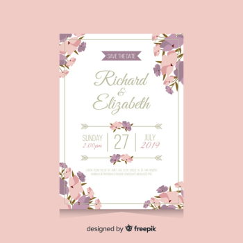 Pastel color flowers wedding invitation template Pastel color flowers wedding invitation template