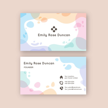 Pastel-colored stains for business card template Free Vector