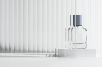 Pattern glass product backdrop with perfume… | Free stock photo | High Resolution image