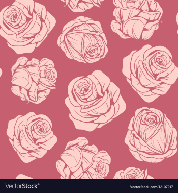  					Pattern of flowers pink roses vector image														