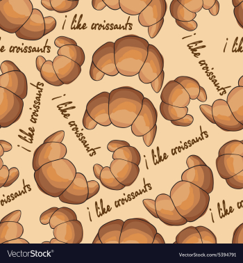 Pattern with croissants vector image Pattern with croissants vector image