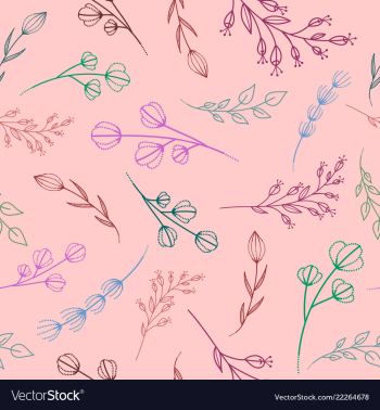 Pattern with pastel silhouettes of branches vector image Pattern with pastel silhouettes of branches vector image