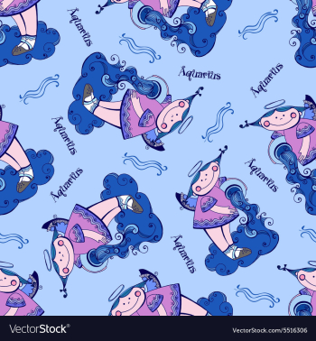 Pattern with zodiac sign Aquarius vector image Pattern with zodiac sign Aquarius vector image