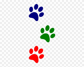 Paw Clipart Red And Blue - Black And White Dog Print Border