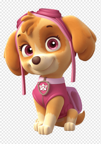 Paw Patrol Skye illustration, Cockapoo Puppy Birthday Party Sticker, paw patrol, purple, child, animals png