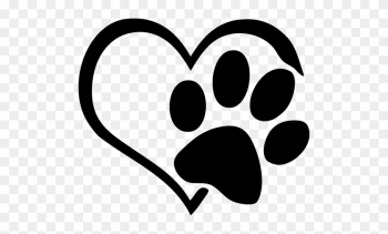 Paw - - Paw Print Heart Png