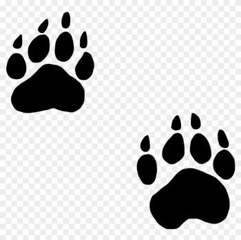 Paw Prints Clipart - Bear Paw Clip Art Black And White