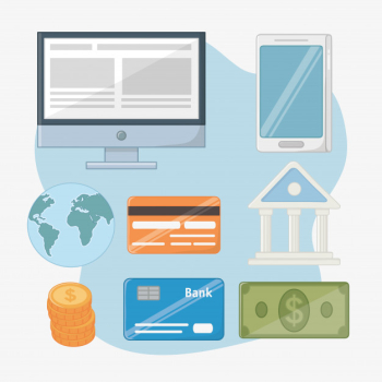 Payment online icon set design Free Vector