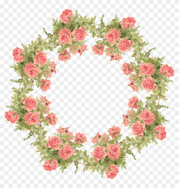 Peach Flower Clipart Rose Frame - Flower Frame Transparent Background