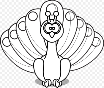 Peafowl Black and white Line art Clip art - peacock png download ...