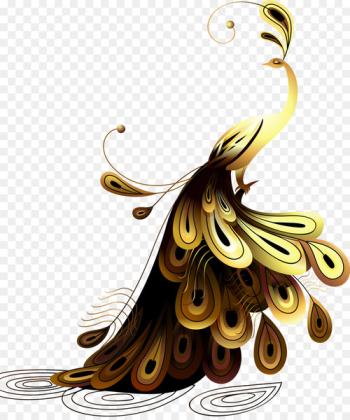 Peafowl Illustration - Golden Peacock Peafowl Illustration - Golden Peacock