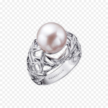 Pearl Ring Diamond Jewellery Solitaire - ring Pearl Ring Diamond Jewellery Solitaire - ring
