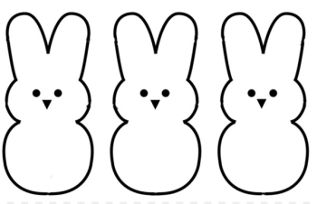 Peeps Coloring book Marshmallow Candy Clip art - Bunny Outline 
