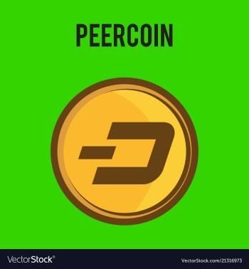Peercoin cryptocurrency symbol on gold coin flat vector image Peercoin cryptocurrency symbol on gold coin flat vector image