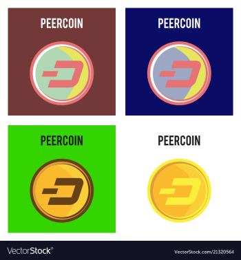 Peercoin cryptocurrency symbol on gold coin flat vector image Peercoin cryptocurrency symbol on gold coin flat vector image