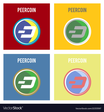 Peercoin cryptocurrency symbol on gold coin flat vector image Peercoin cryptocurrency symbol on gold coin flat vector image