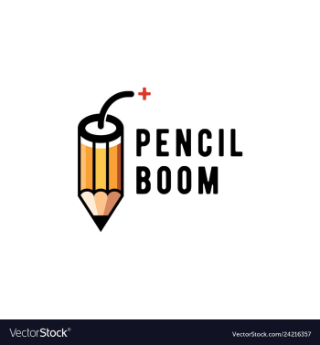Pencil boom logo vector image Pencil boom logo vector image