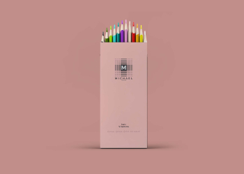 Pencil Box Packaging Mockup - Graphicfolks