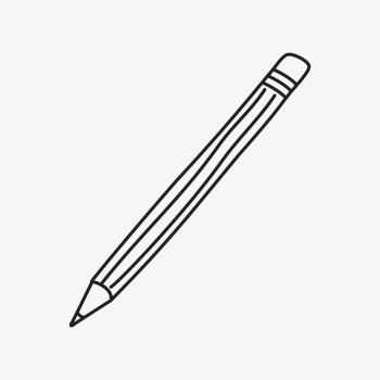 Pencil clipart, stationery line art | Free Vector Illustration - rawpixel