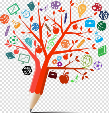 Pencil illustration, Free education Higher education School, tree transparent background PNG clipart