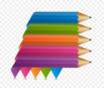 Pencil Infographic - Colorful simple color pen 