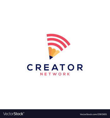 Pencil network logo icon vector image