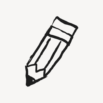 Pencil sticker, stationery doodle in black | Free PSD Illustration - rawpixel