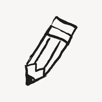 Pencil sticker, stationery doodle in black | Free Vector Illustration - rawpixel