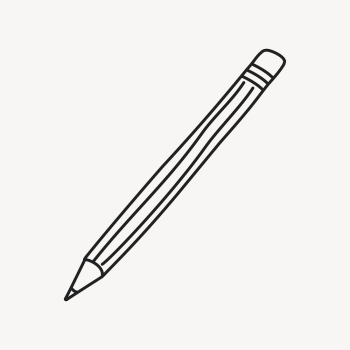 Pencil sticker, stationery doodle line | Free PSD Illustration - rawpixel