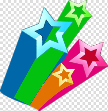 Pentagram Three-dimensional space , Colored five-pointed star three-dimensional transparent background PNG clipart