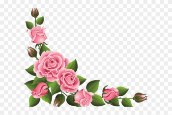 Peony Clipart Corner - Rose Corner Border Design