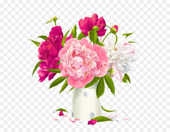 Peony Paeonia lactiflora Flower Clip art - Vase with Peonies Clipart 